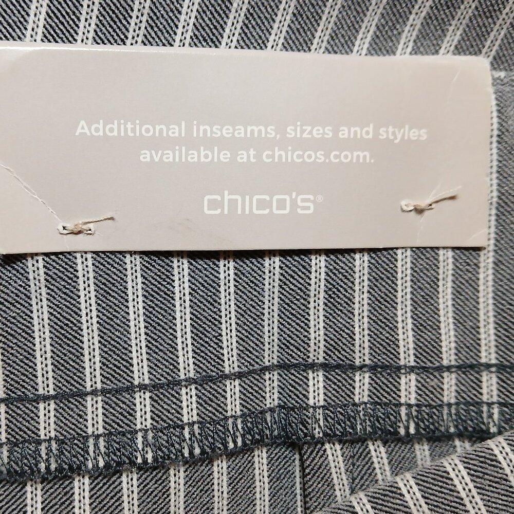 NWT - CHICOS Brigitte So Slimming Stripe Blue Pants - Picture 13 of 16